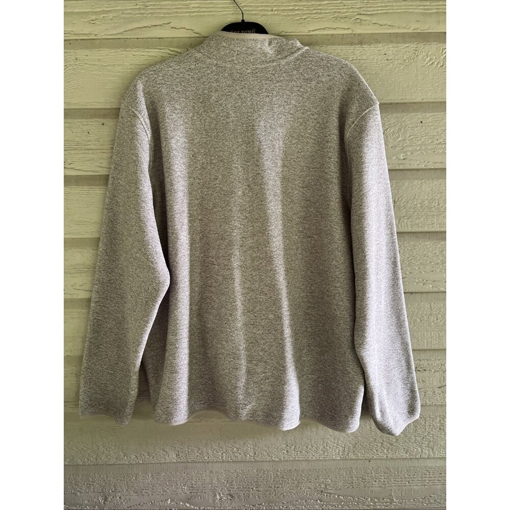 Eddie Bauer Men's 2XL Pullover Sweater Beige Warm Fleece Quarter Snap Pockets - Picture 13 of 16